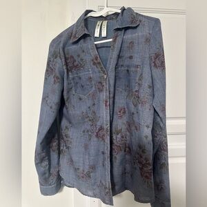 Western style shirt with flowers
